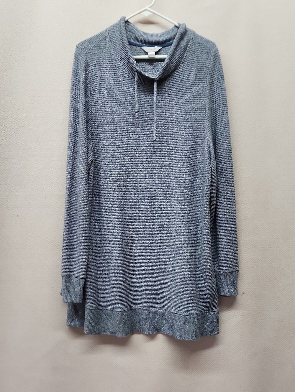 CJ Banks Heather Gray Cowl Neck Sweater Tunic